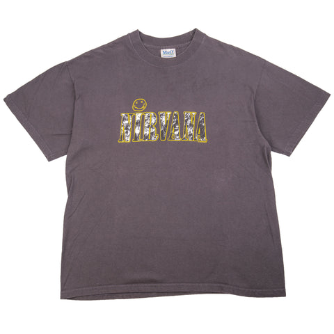 Vintage Grey Nirvana Spellout Tee (1997)