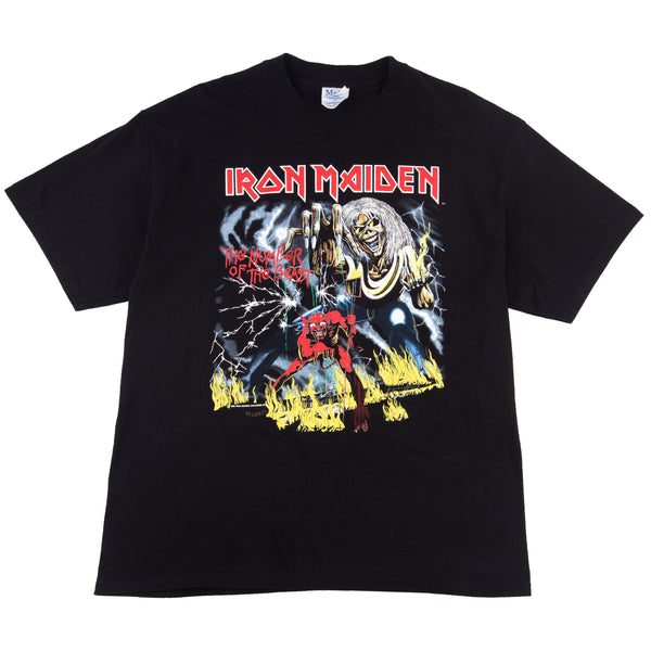Vintage Black Iron Maiden Number of the Beast Tee (1990's)