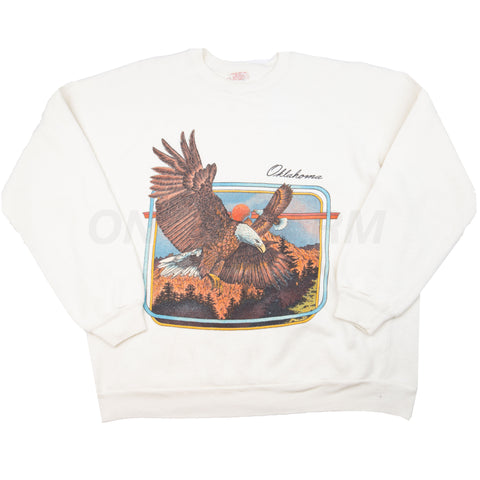 Vintage White Oklahoma Eagle Crew (1980's)