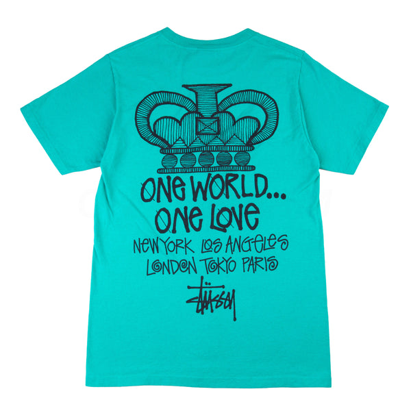 Stussy Green One World Tee PRE-OWNED