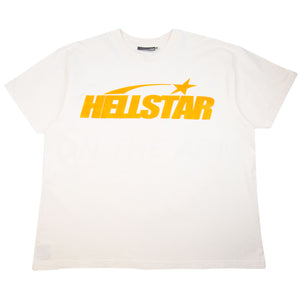 Hellstar Natural/Orange Classic Logo Tee PRE-OWNED