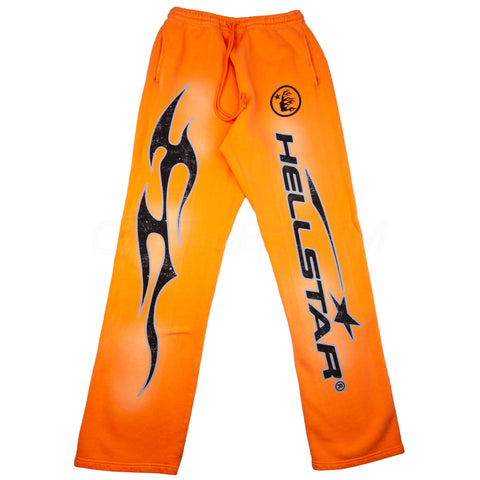Hellstar Fire Orange Flare Sweatpants