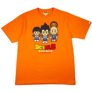 Bape Orange Dragon Ball Z Namek Vegeta Gohan Krillin Baby Milo Tee