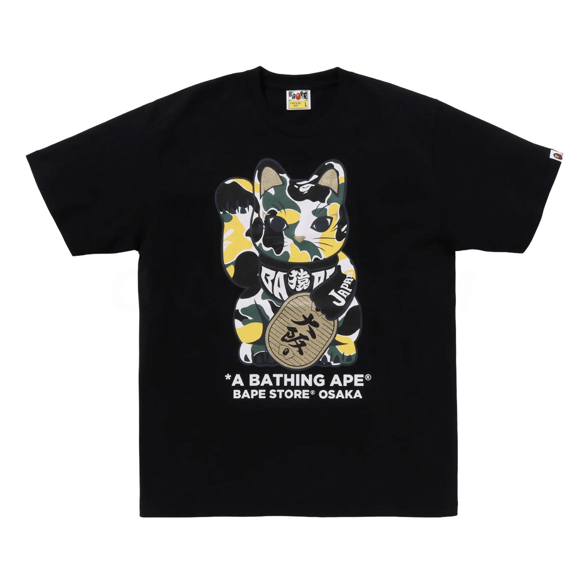 Bape Black Lucky Cat Osaka Exclusive Tee