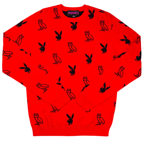 OVO Red Playboy Intarsia Sweater PRE-OWNED