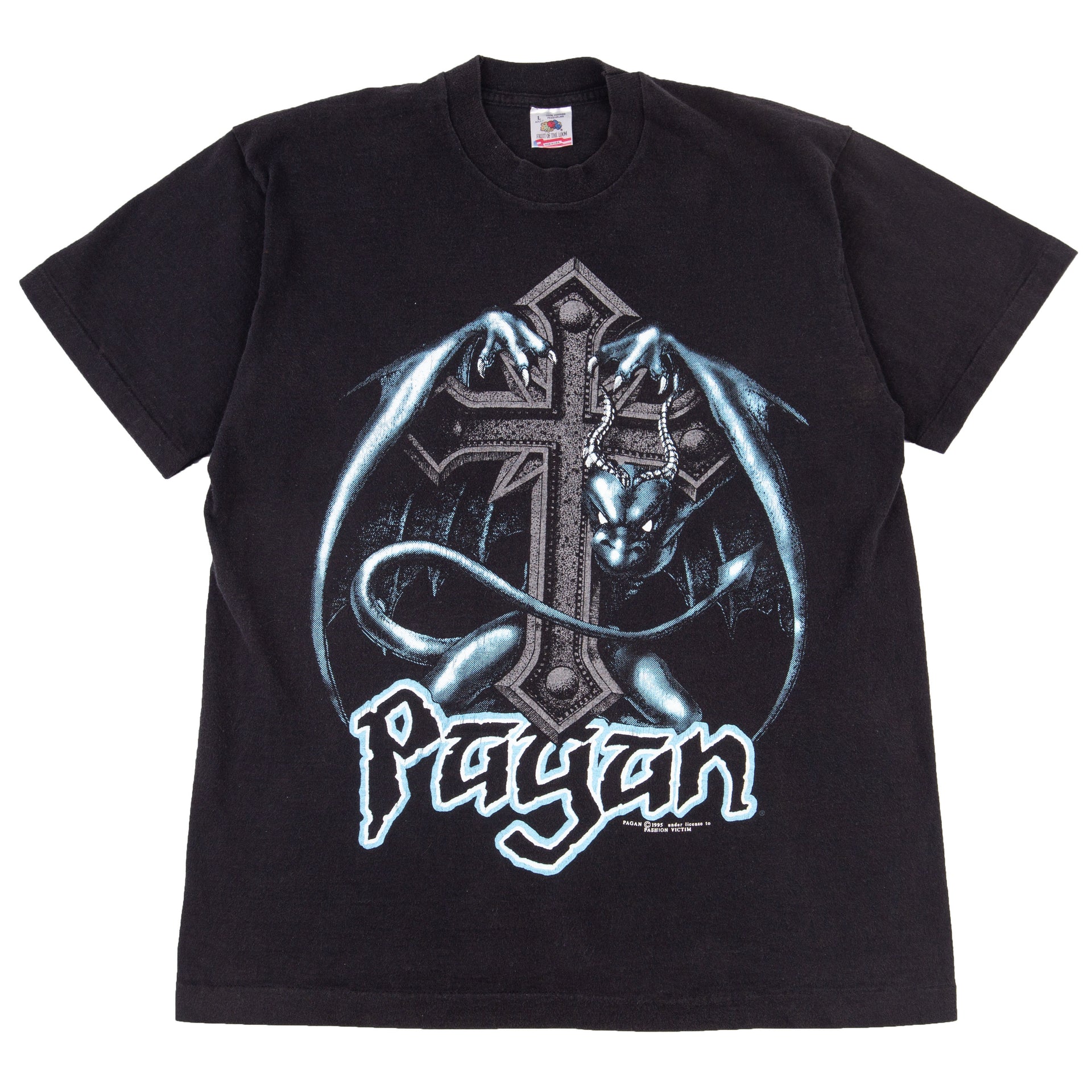 Vintage Black Fashion Victim Pagan Demon Cross Tee (1995)