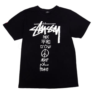 Stussy Black Paix World Tour Tee PRE-OWNED