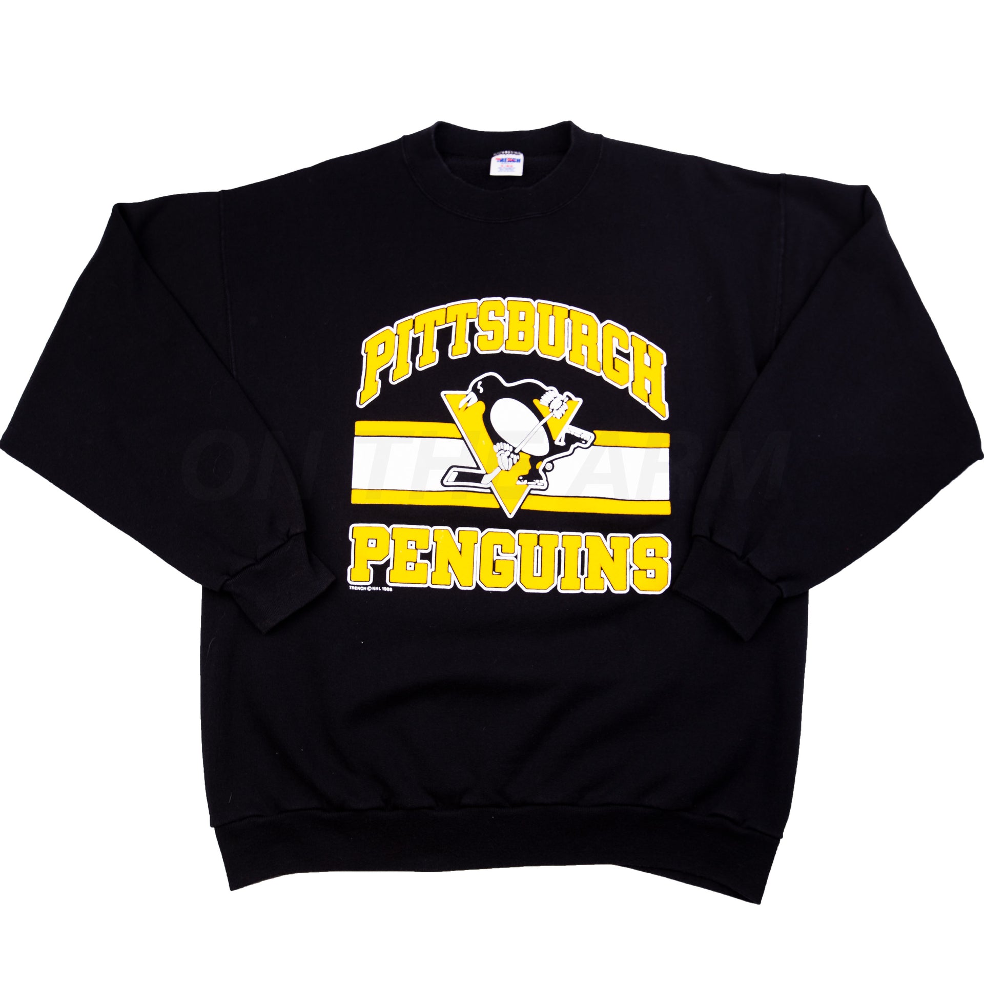 Vintage Black Pittsburgh Penguins Crew (1988)