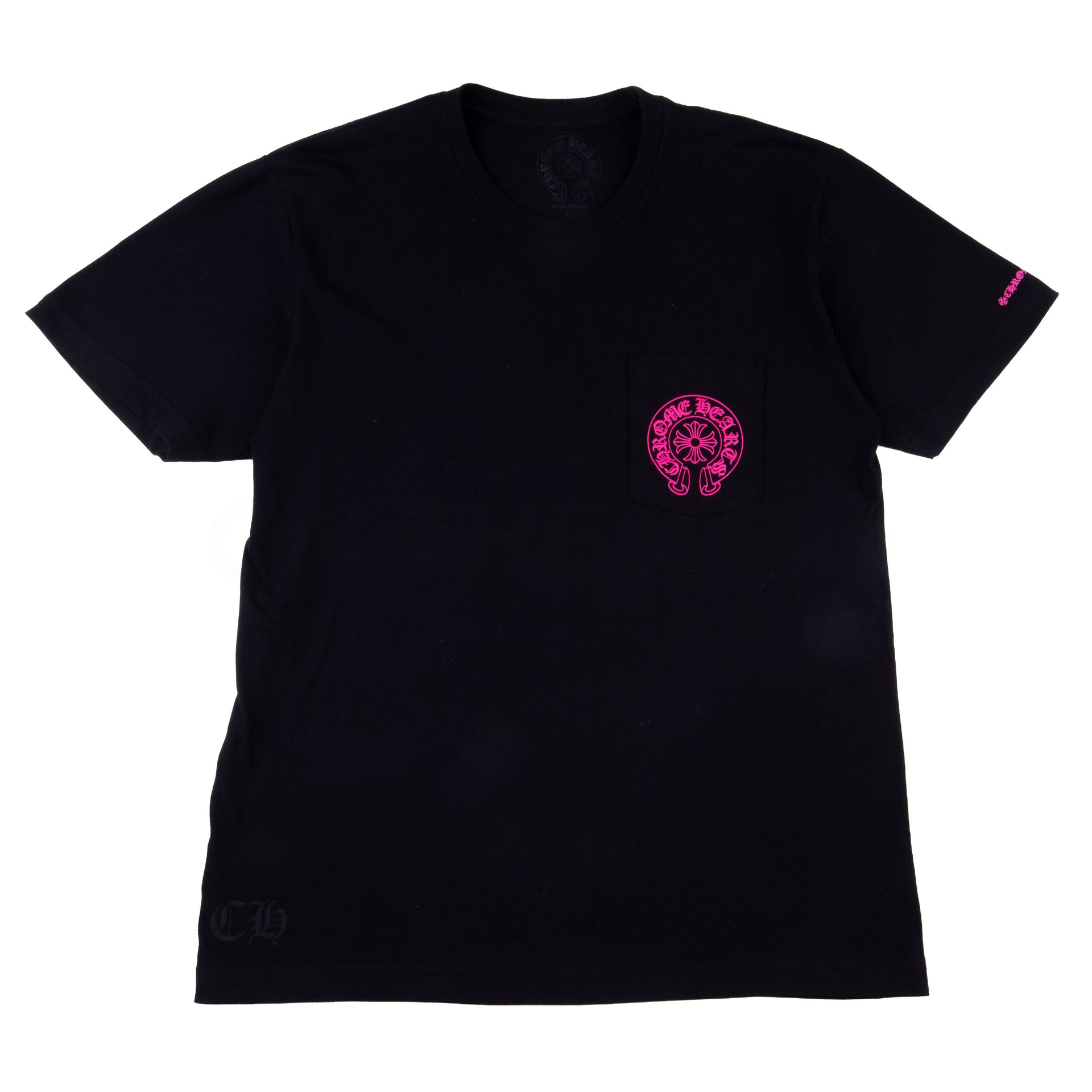 Chrome Hearts Black/Pink Horseshoe Pocket Tee PRE-OWNED