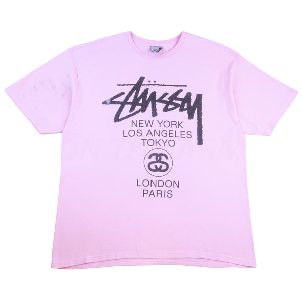 Stussy Pink World Tour Tee PRE-OWNED