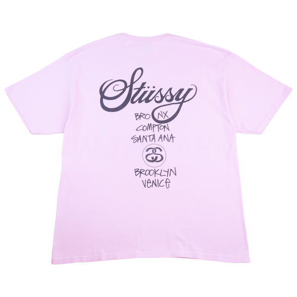 Stussy Pink World Tour Tee PRE-OWNED