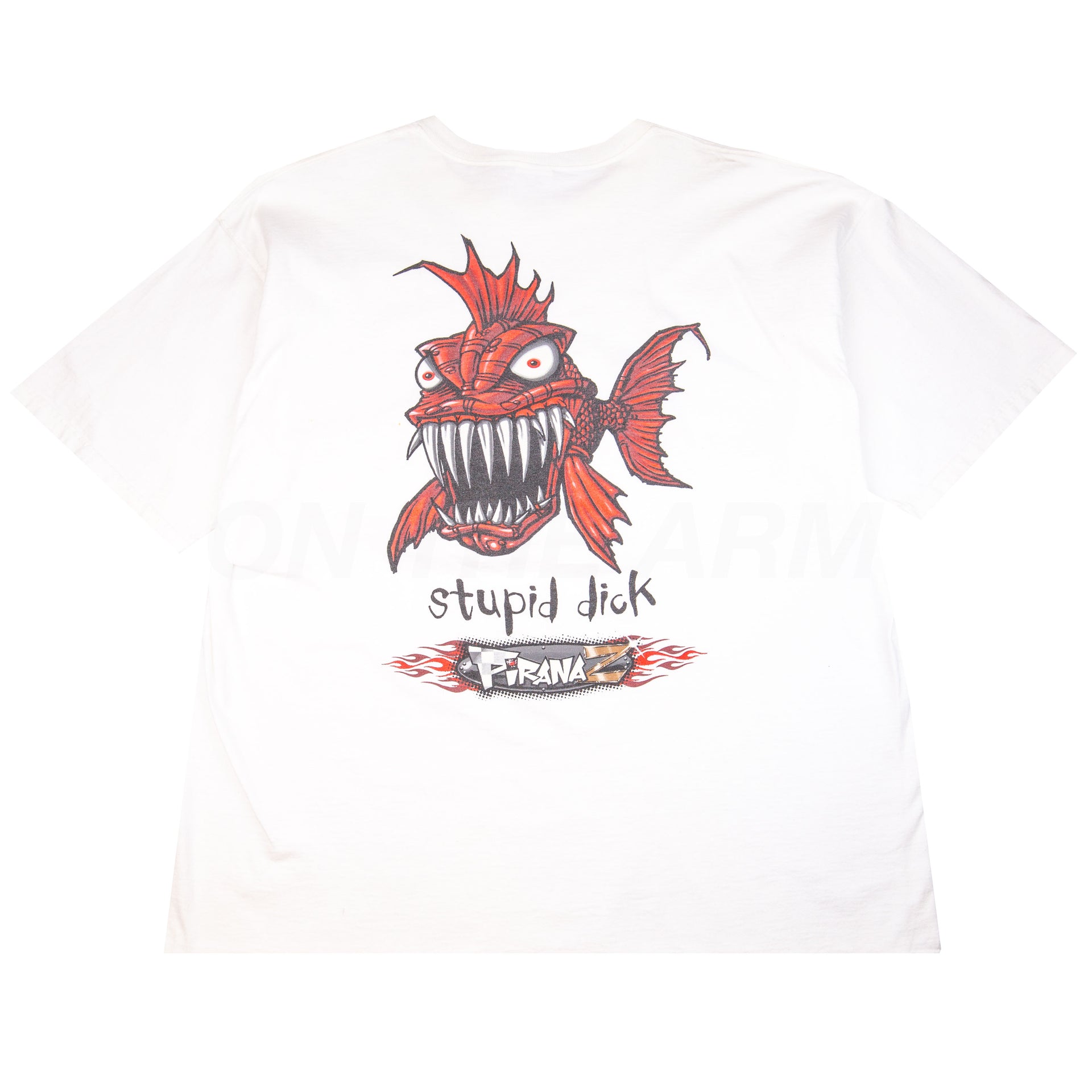 Vintage White Piranaz Stupid Dick Tee (2000's)