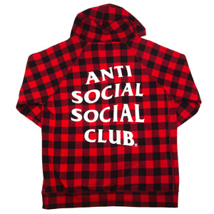 ASSC Red Plaid Logo Hoodie PRE-OWNED