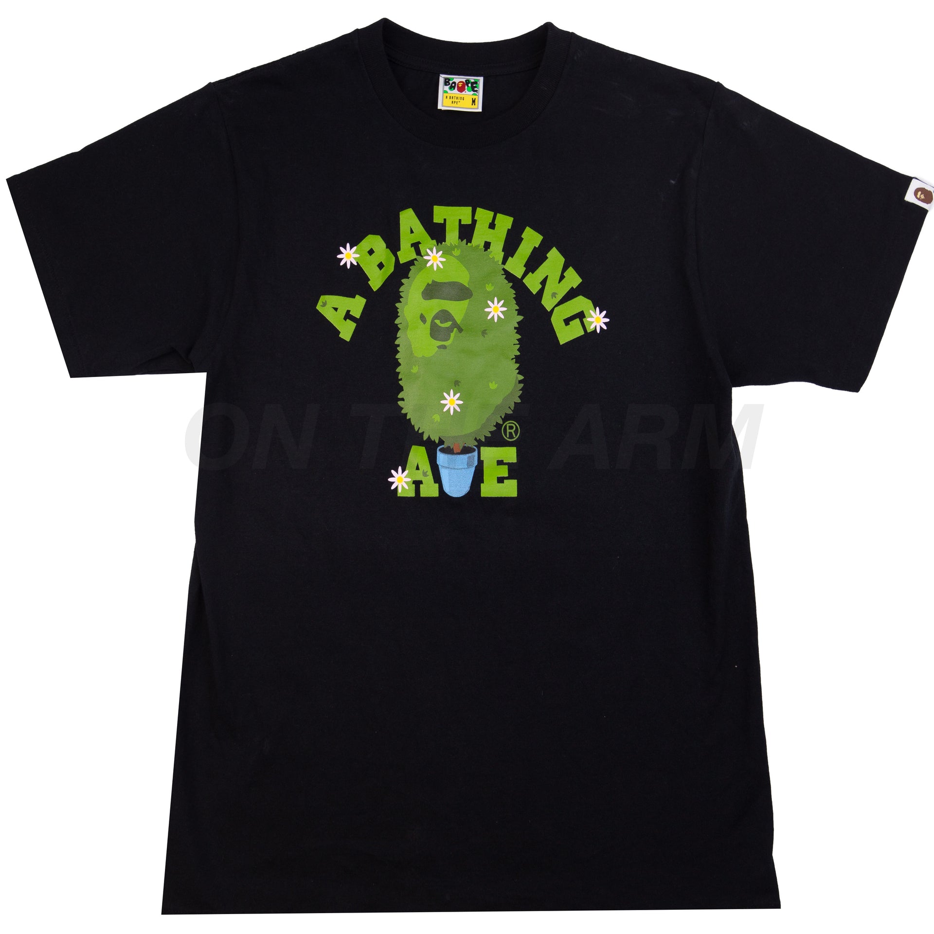 Bape Black Spring Plant College Tee PRE-OWNED