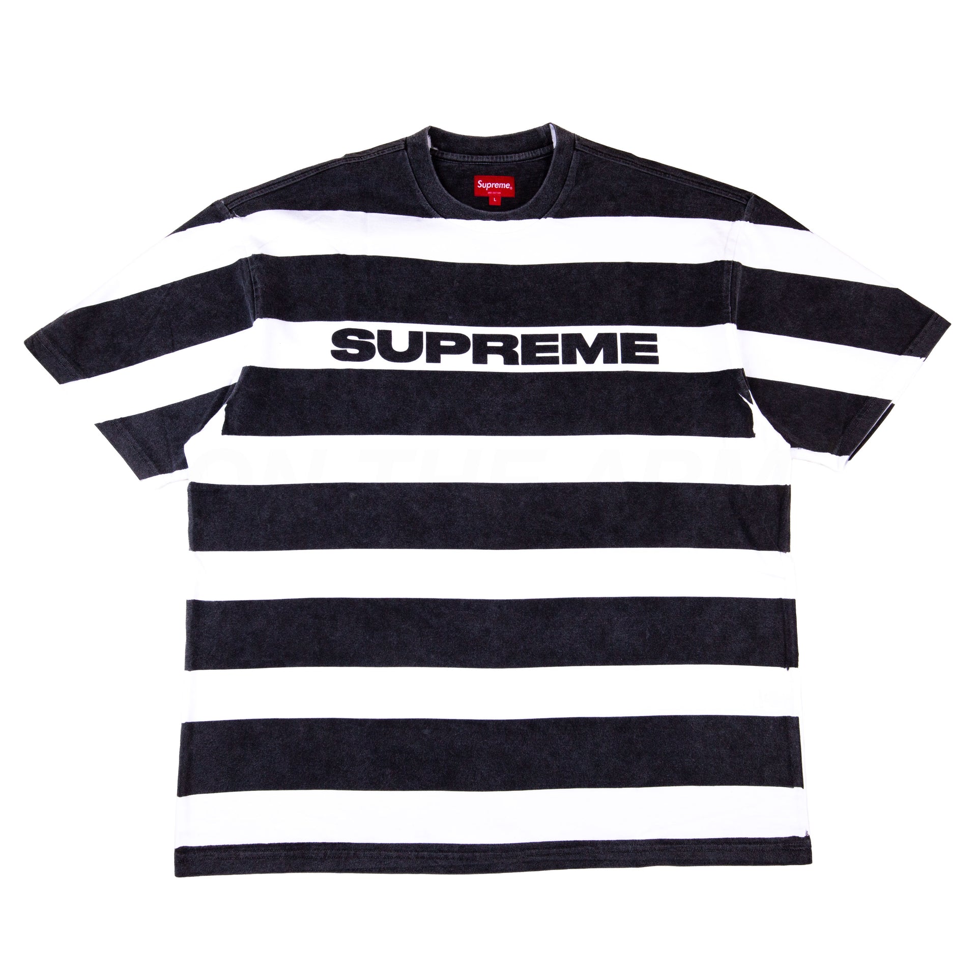 Supreme Black Printed Striped S/S Top