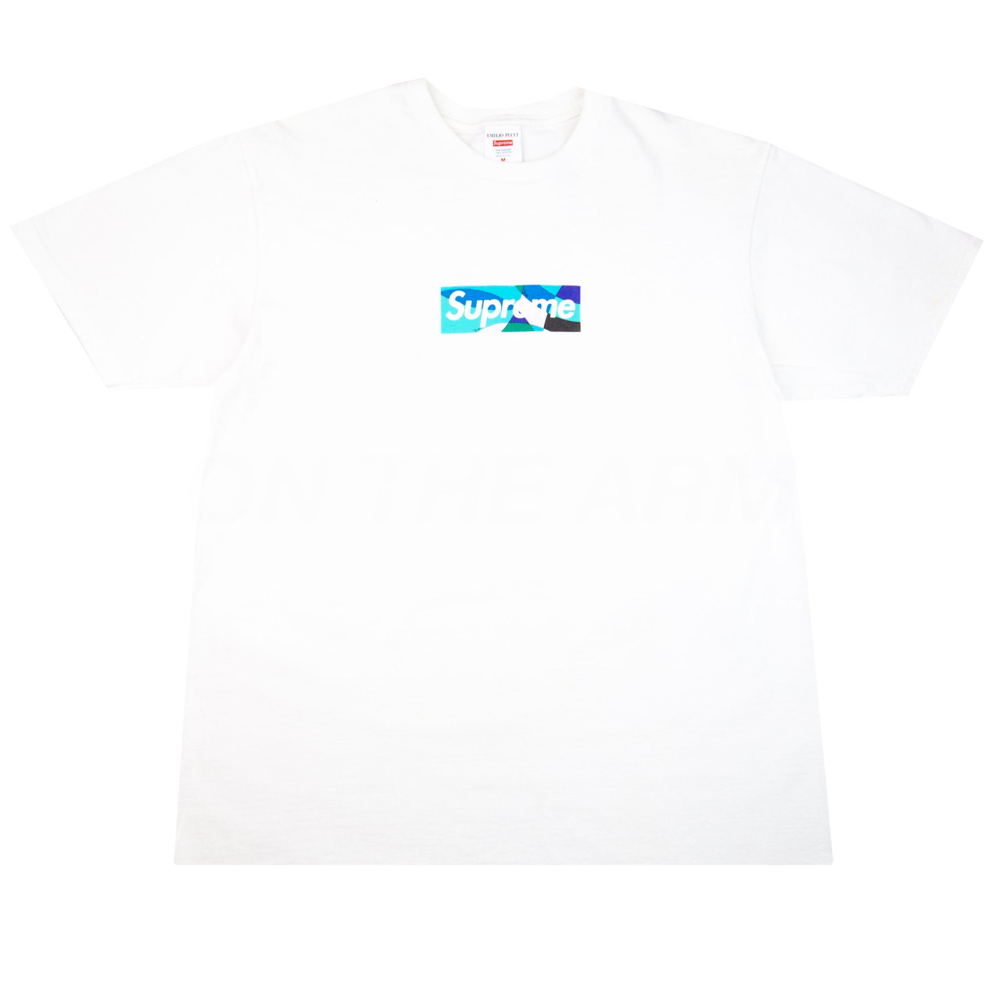 Supreme White/Blue Emilio Pucci Box Logo Tee PRE-OWNED