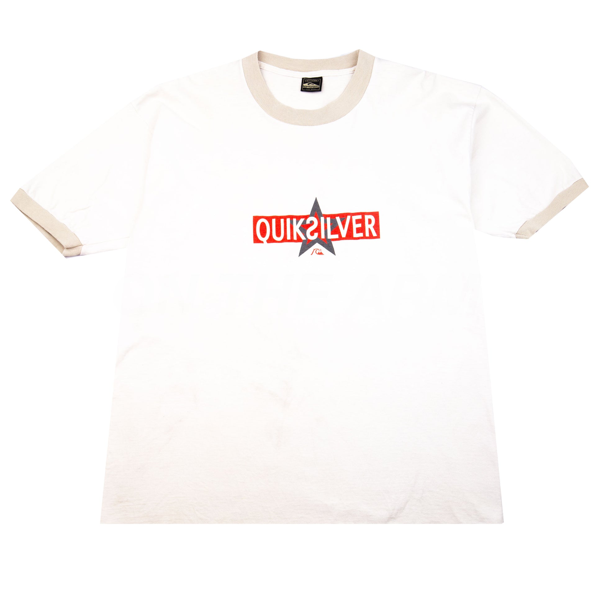 Vintage White/Grey Quiksilver Ringer Tee (1990's)