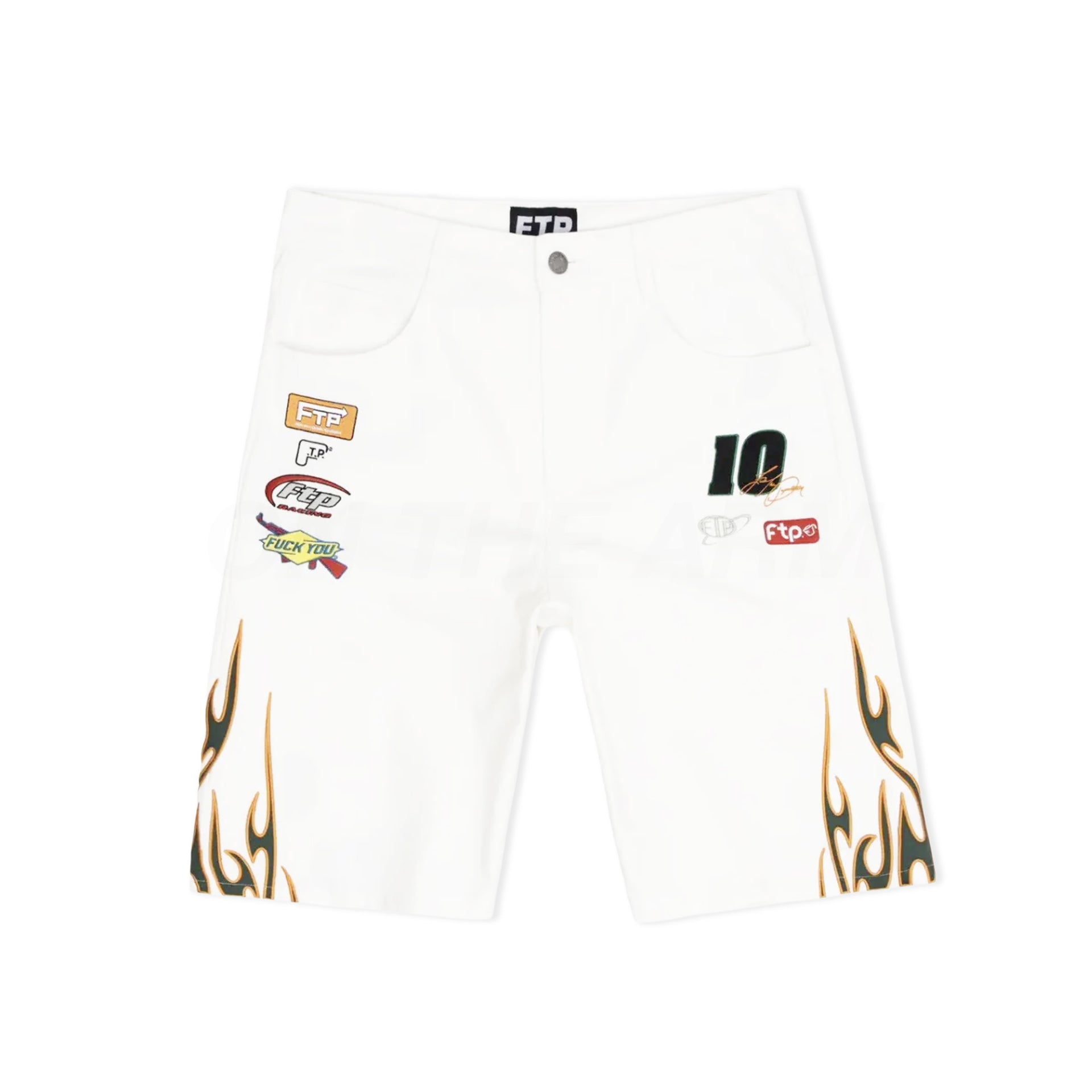 FTP White Raceway Shorts