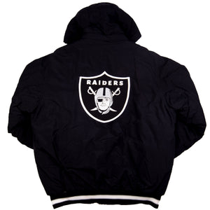Vintage Black Reebok Oakland Raiders Puffy Pullover (1990's)