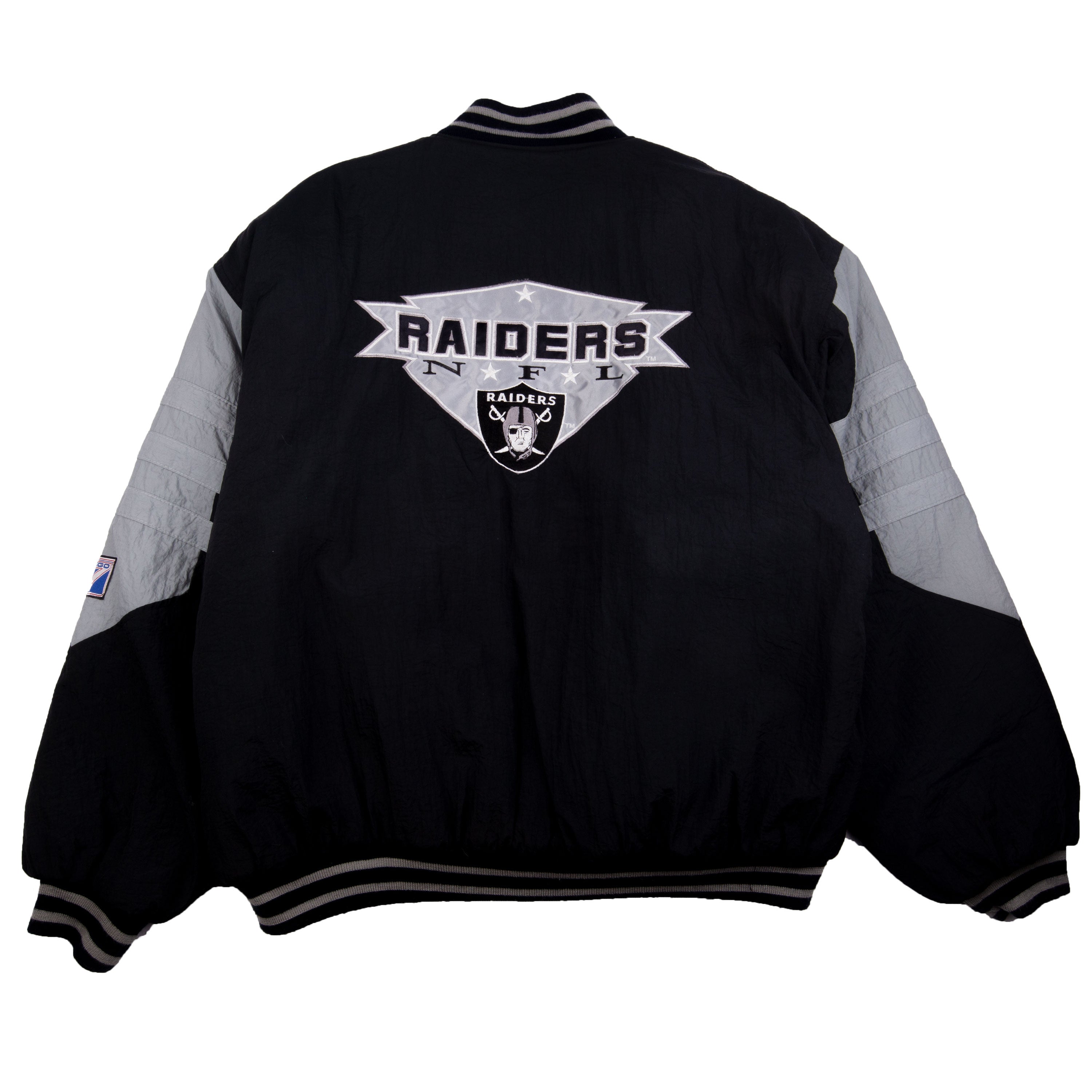 Vintage Black Raiders Logo 7 Jacket (1990's) – On The Arm
