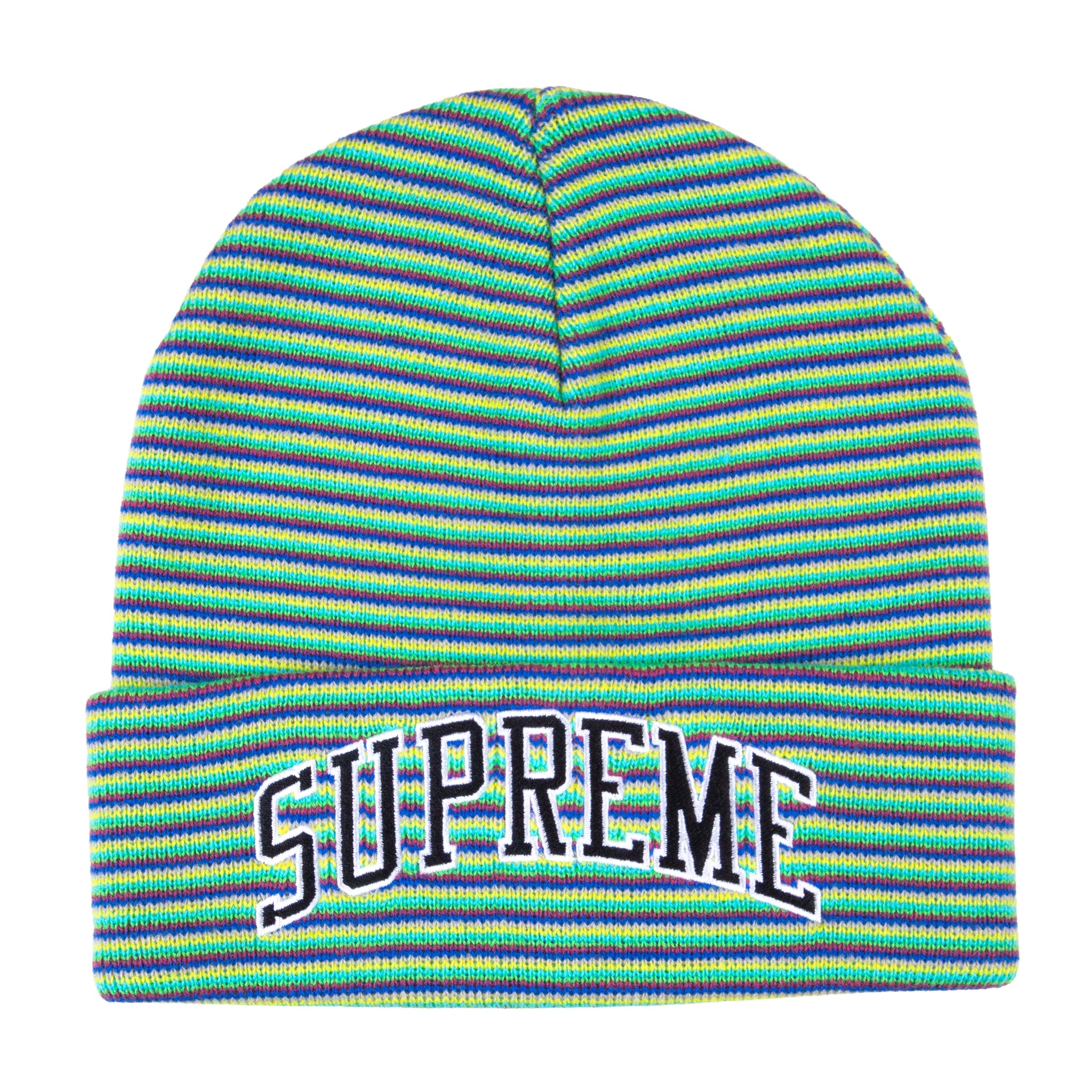 Supreme Green Rainbow Stripe Beanie