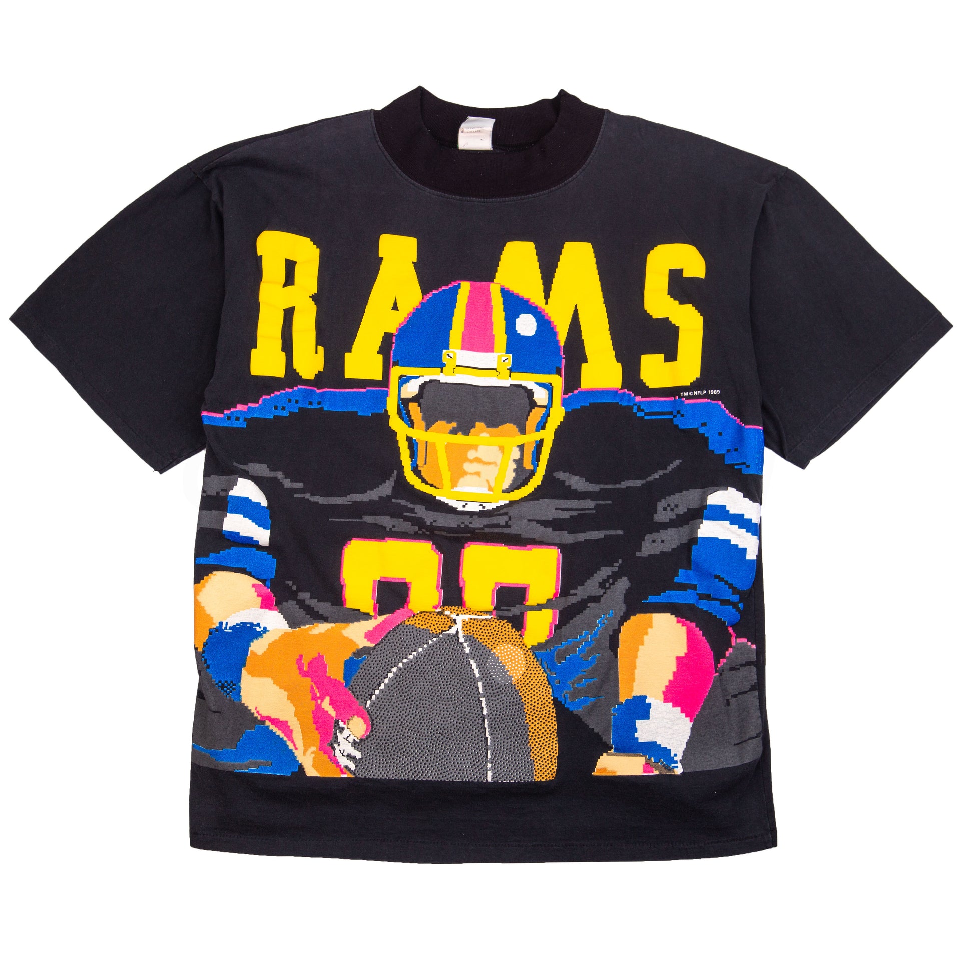 Vintage Black Los Angeles Rams Mock Neck Tee (1989)