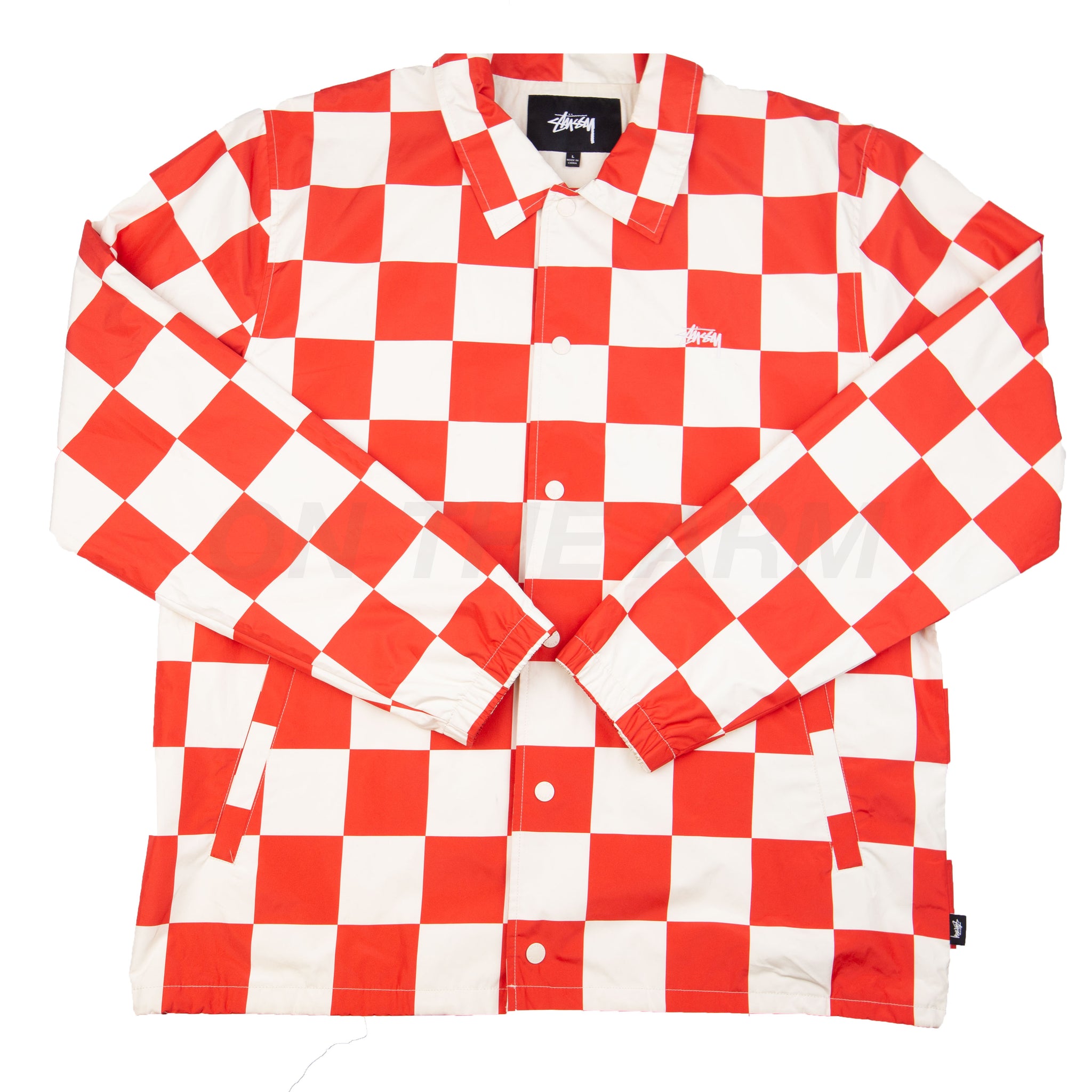 Stussy Red Checkered Coaches Jacket PRE-OWNED