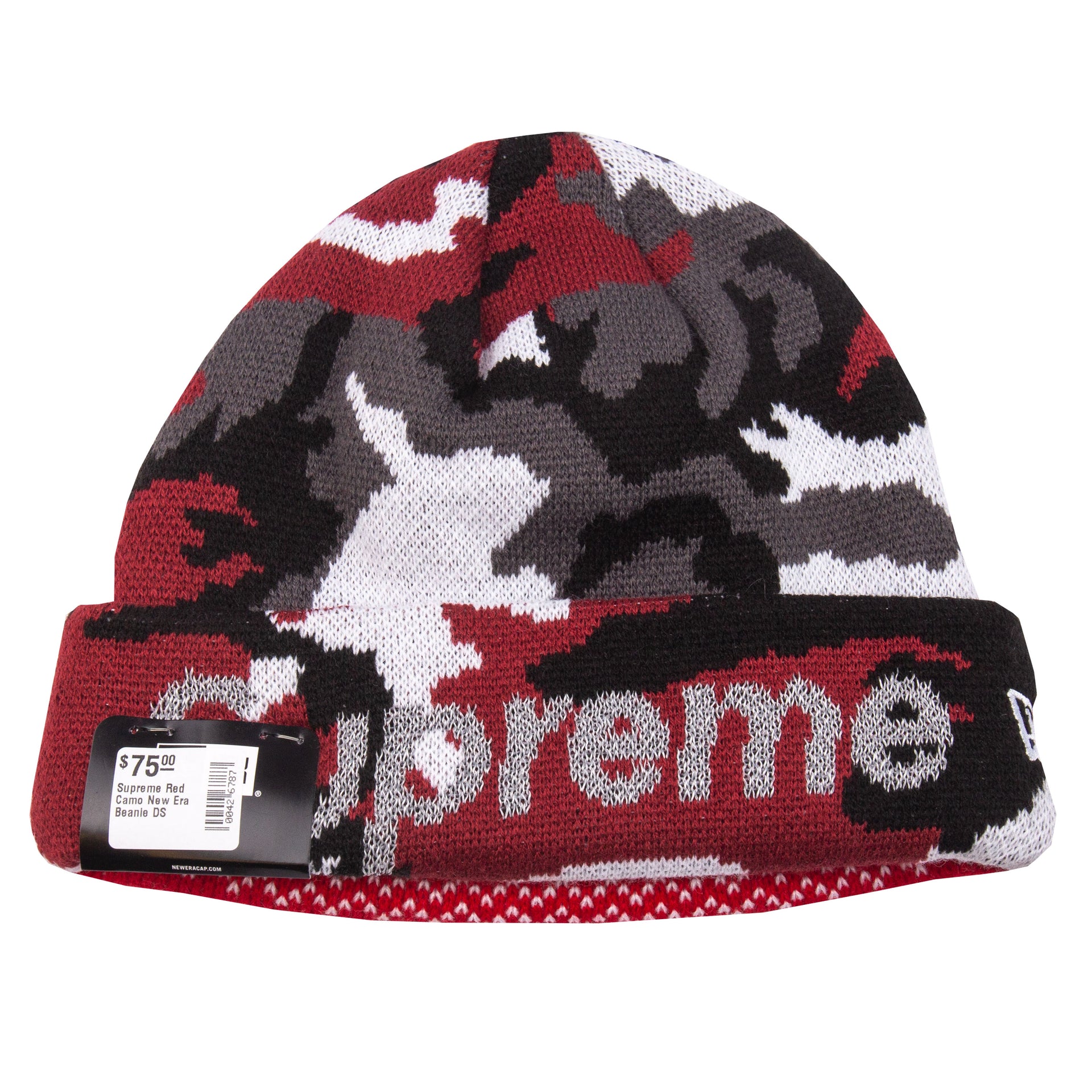 Supreme Red Camo Reversible New Era Beanie
