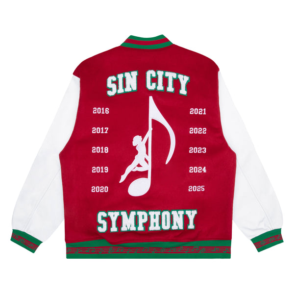 OTA Red Sin City Symphony Varsity Jacket