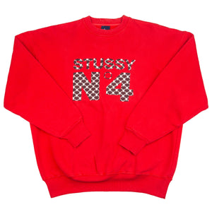 Stussy Red Skull Monogram No. 4 Crew (1990's) PRE-OWNED