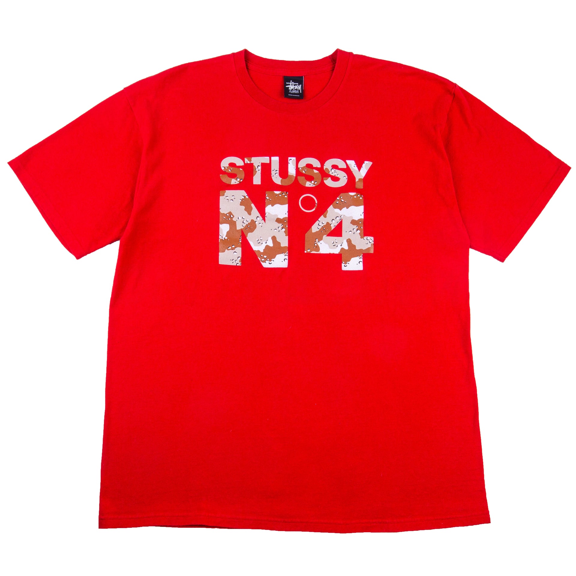 Stussy Red/Chip Camo No. 4 Tee PRE-OWNED