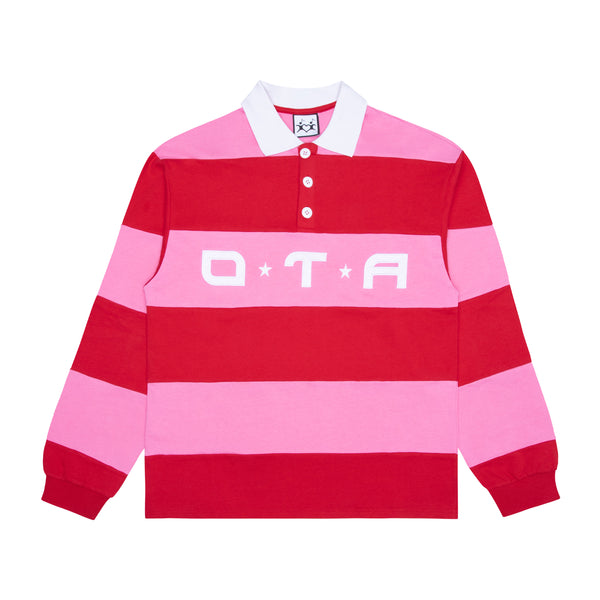OTA Red/Pink Seeing Sounds Rugby Polo L/S