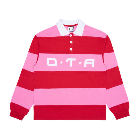 OTA Red/Pink Seeing Sounds Rugby Polo L/S