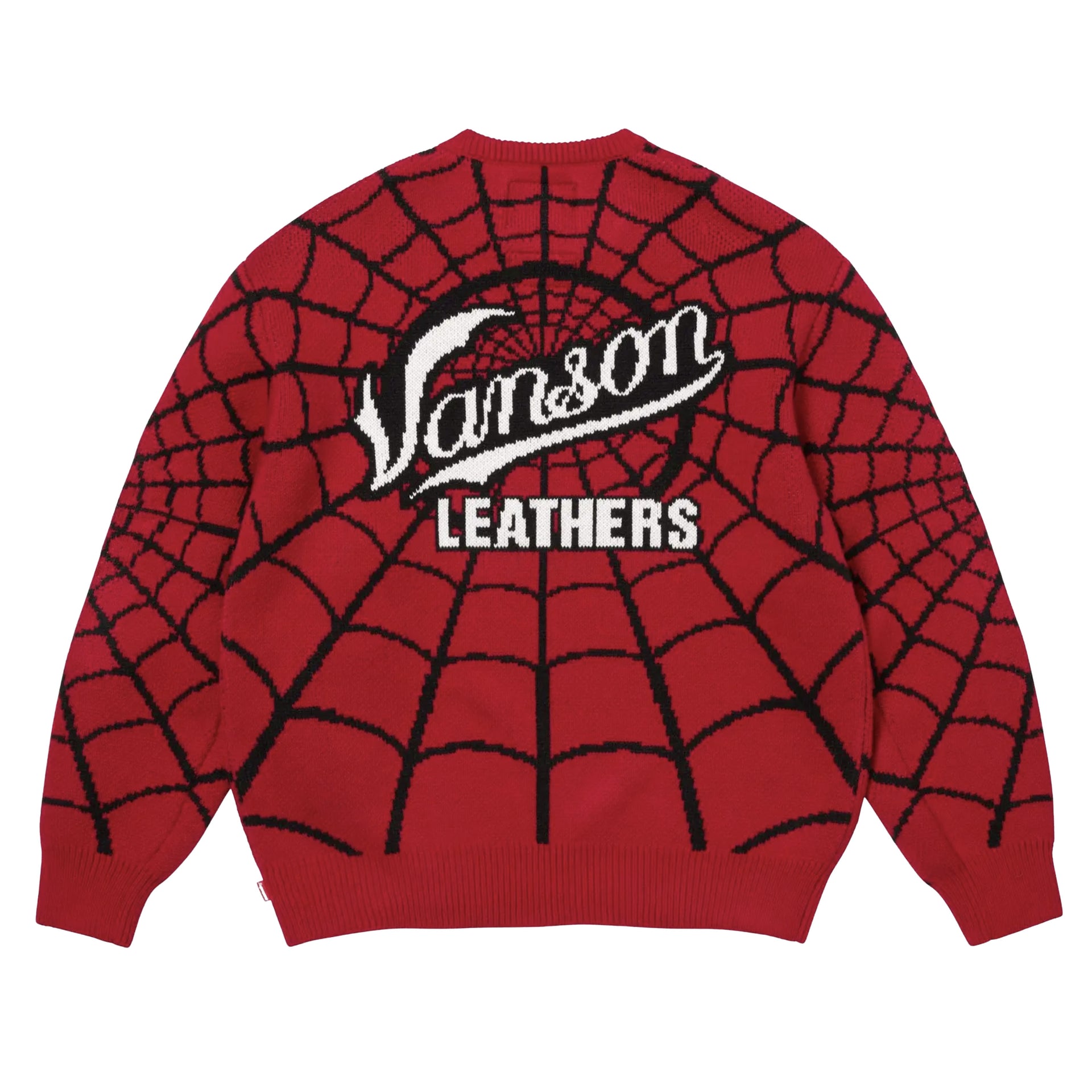 Supreme Red Vanson Leathers Spider-Man Knitted Sweater