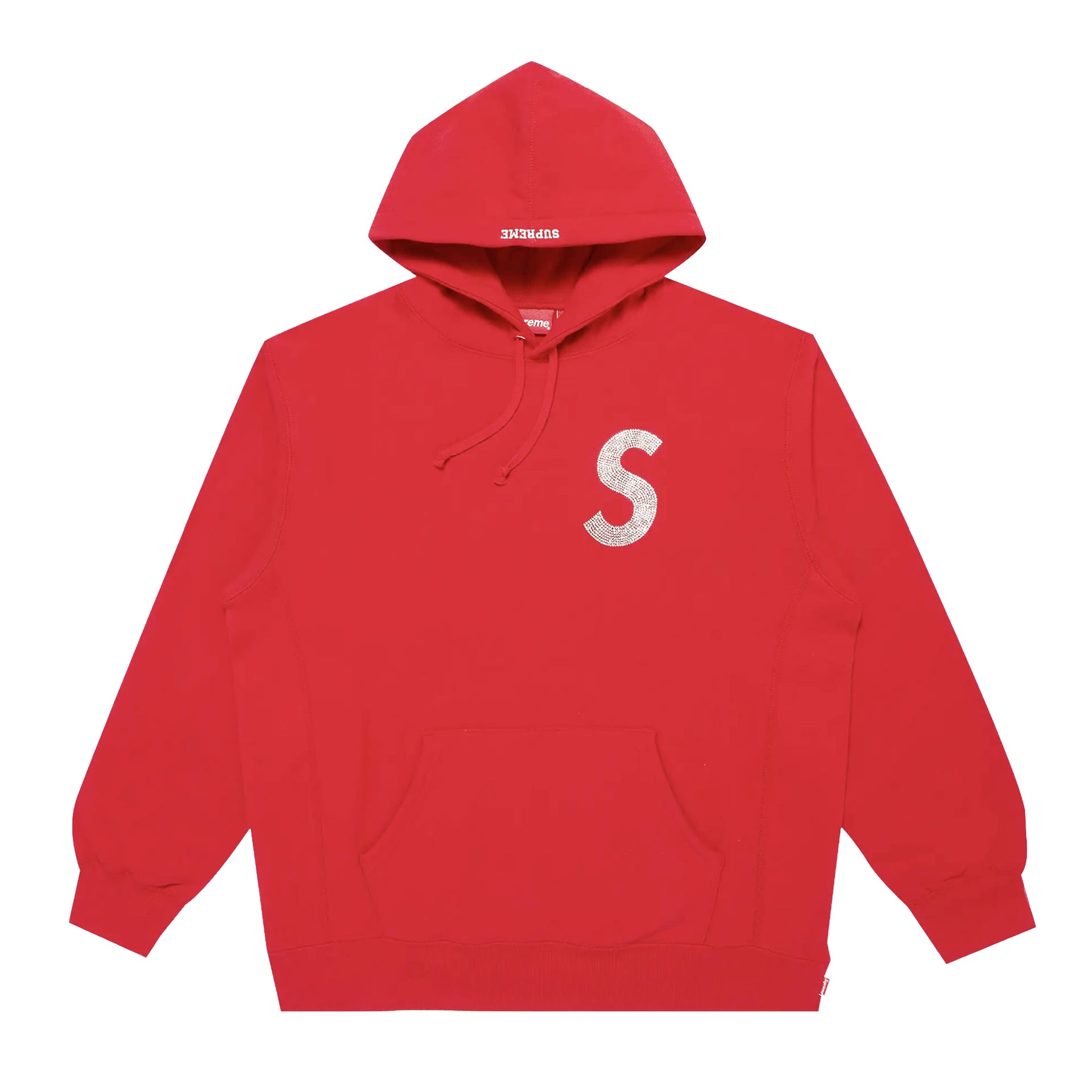 Supreme Red Swarovski S Logo Hoodie