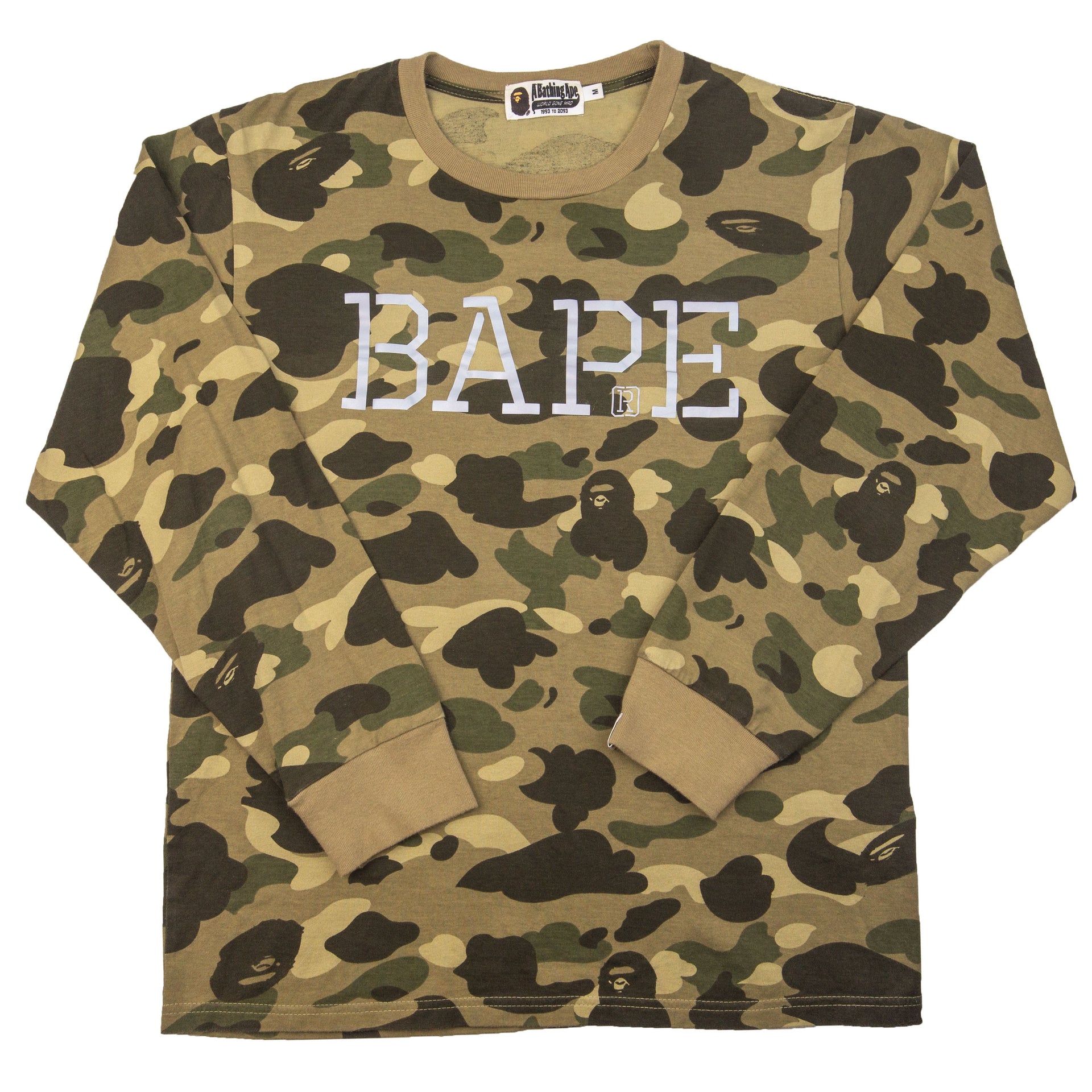 Bape Green Color Camo Reflective Logo L/S PRE-OWNED