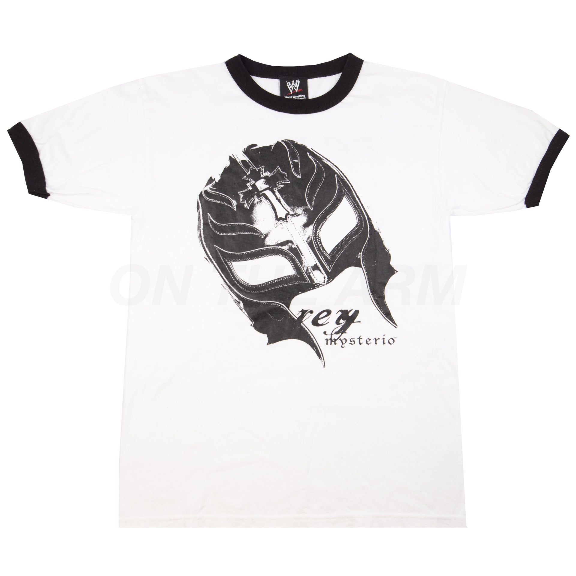 Vintage White/Black WWE Rey Mysterio Ringer Tee (2000's)