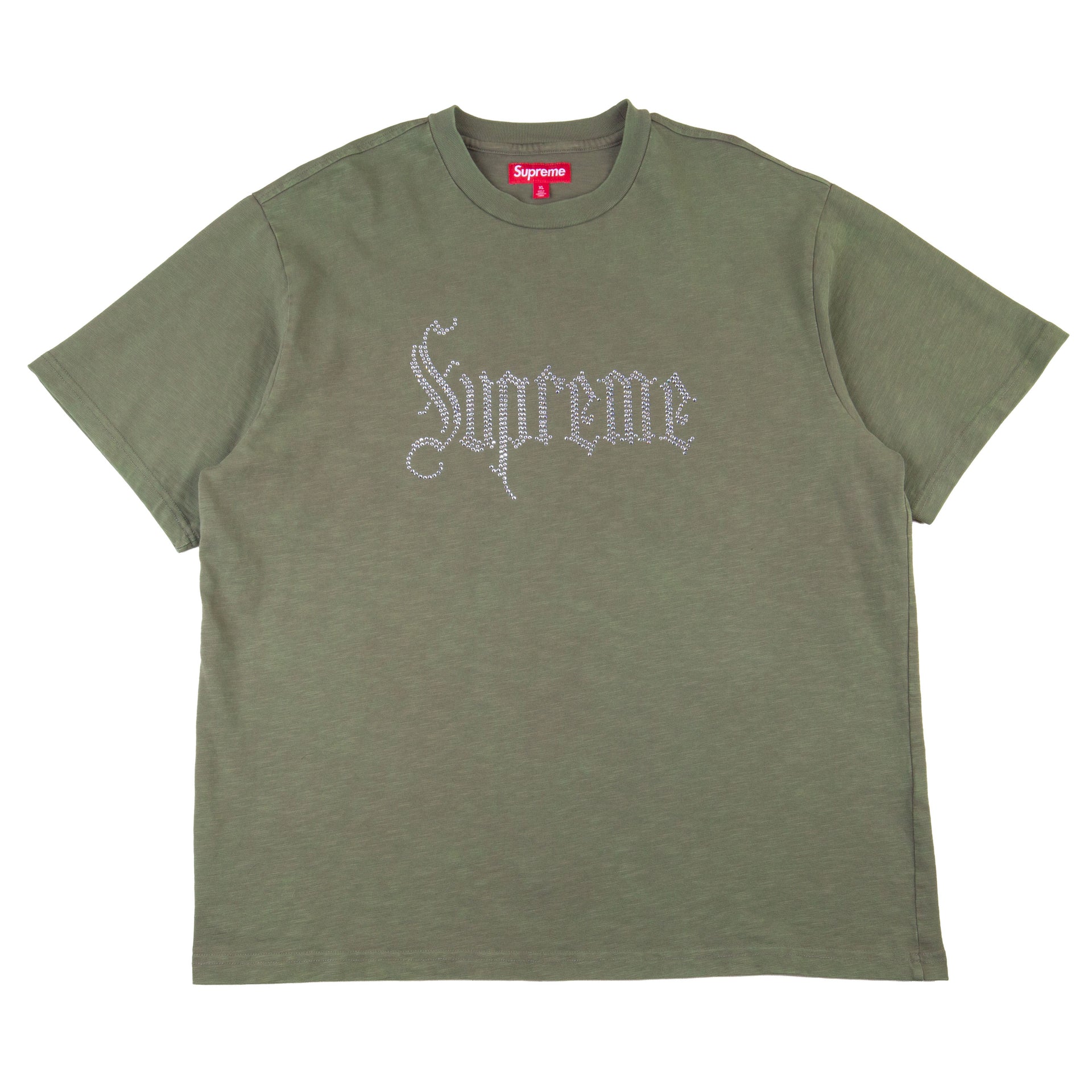 Supreme Olive Rhinestone Tee PRE-OWNED
