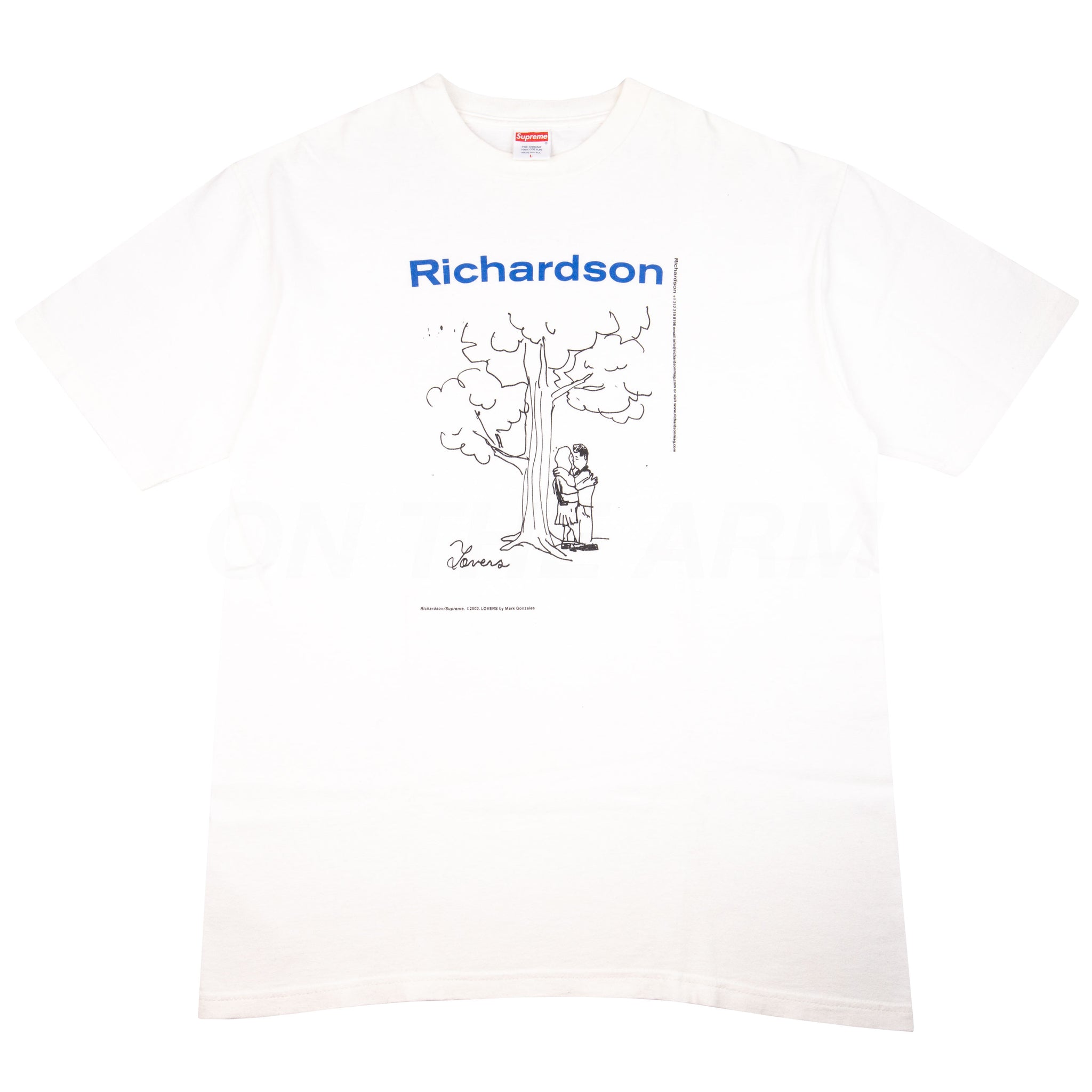 Supreme White Richardson Mark Gonzales Lovers Tee (2003) PRE-OWNED