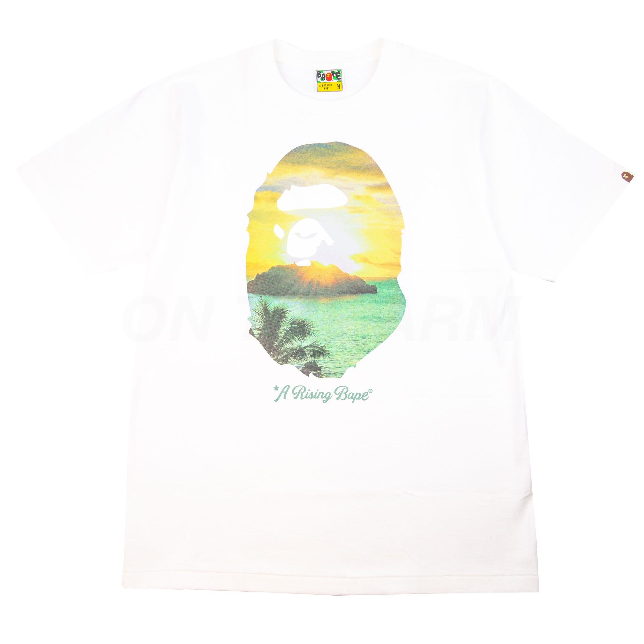 Bape White A Rising Bape Ape Head Tee