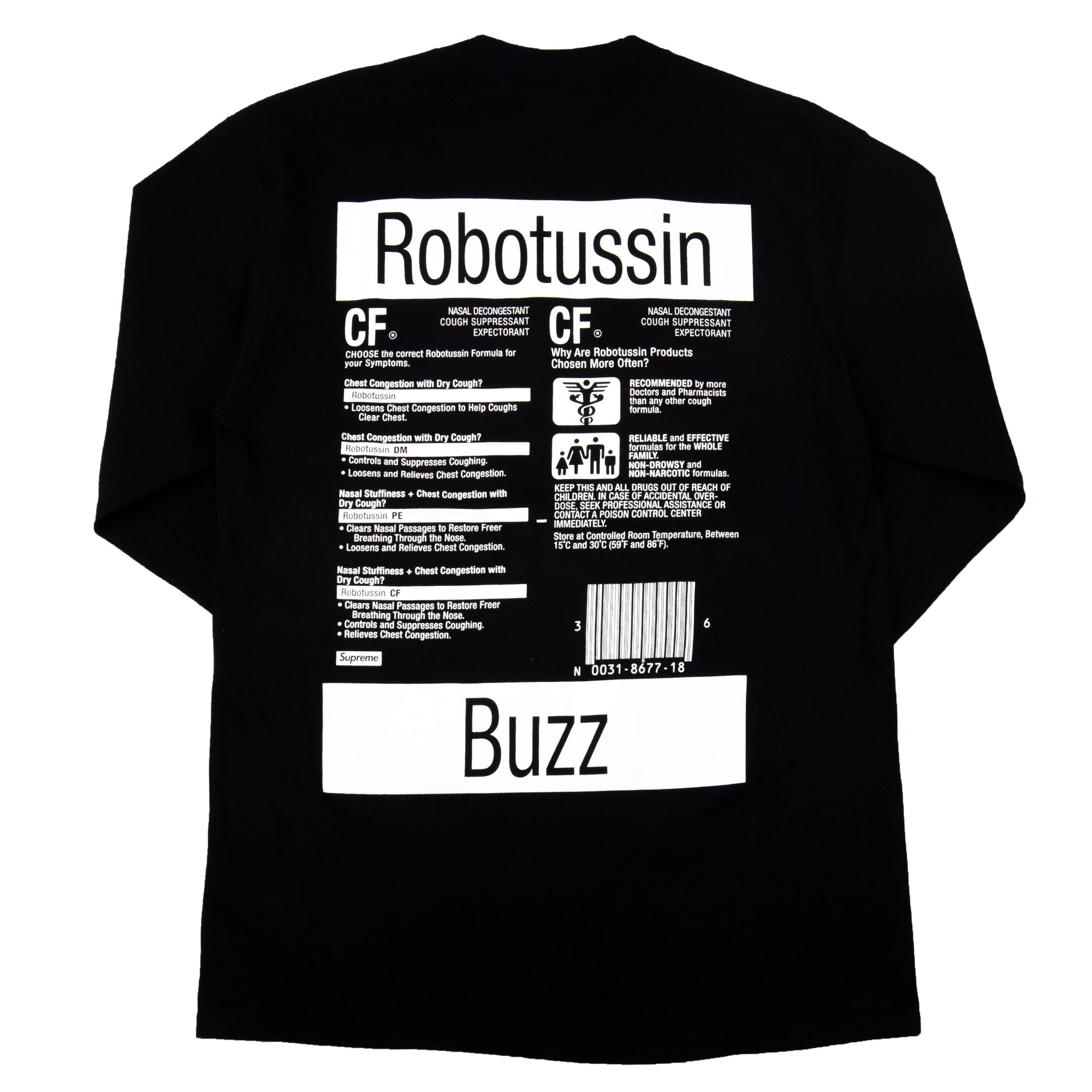 Supreme Black Robotussin L/S PRE-OWNED