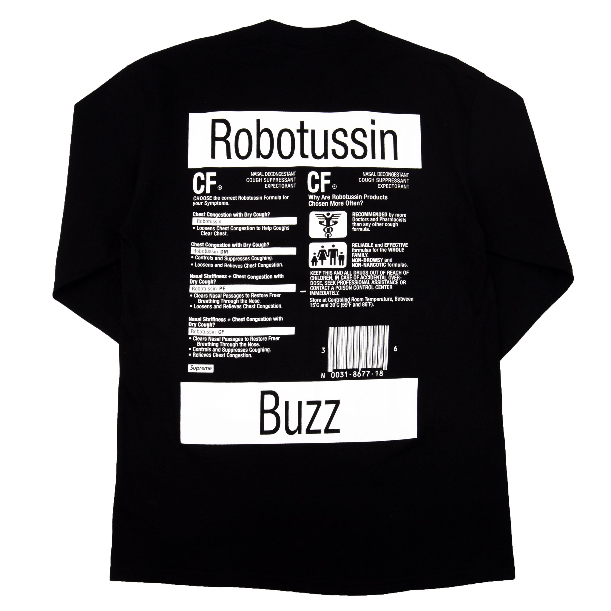 Supreme Black Robotussin L/S PRE-OWNED