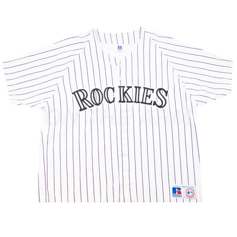 Vintage White Pinstripe Rockies Baseball Jersey (1990's)