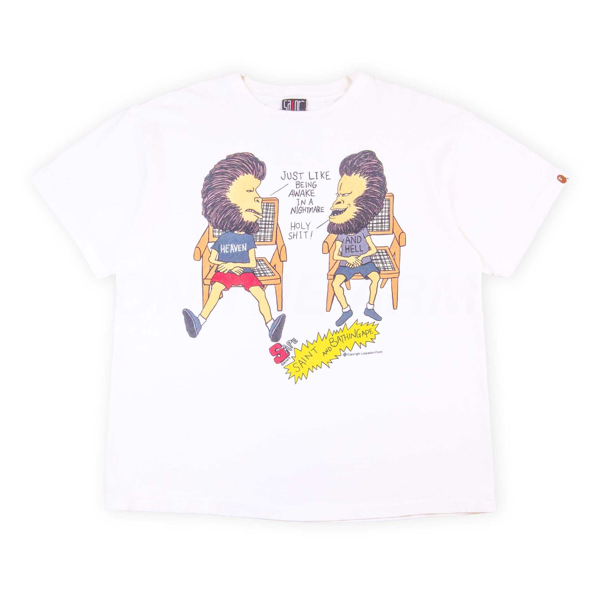Bape White Saint Michael Beavis And Butthead Tee PRE-OWNED