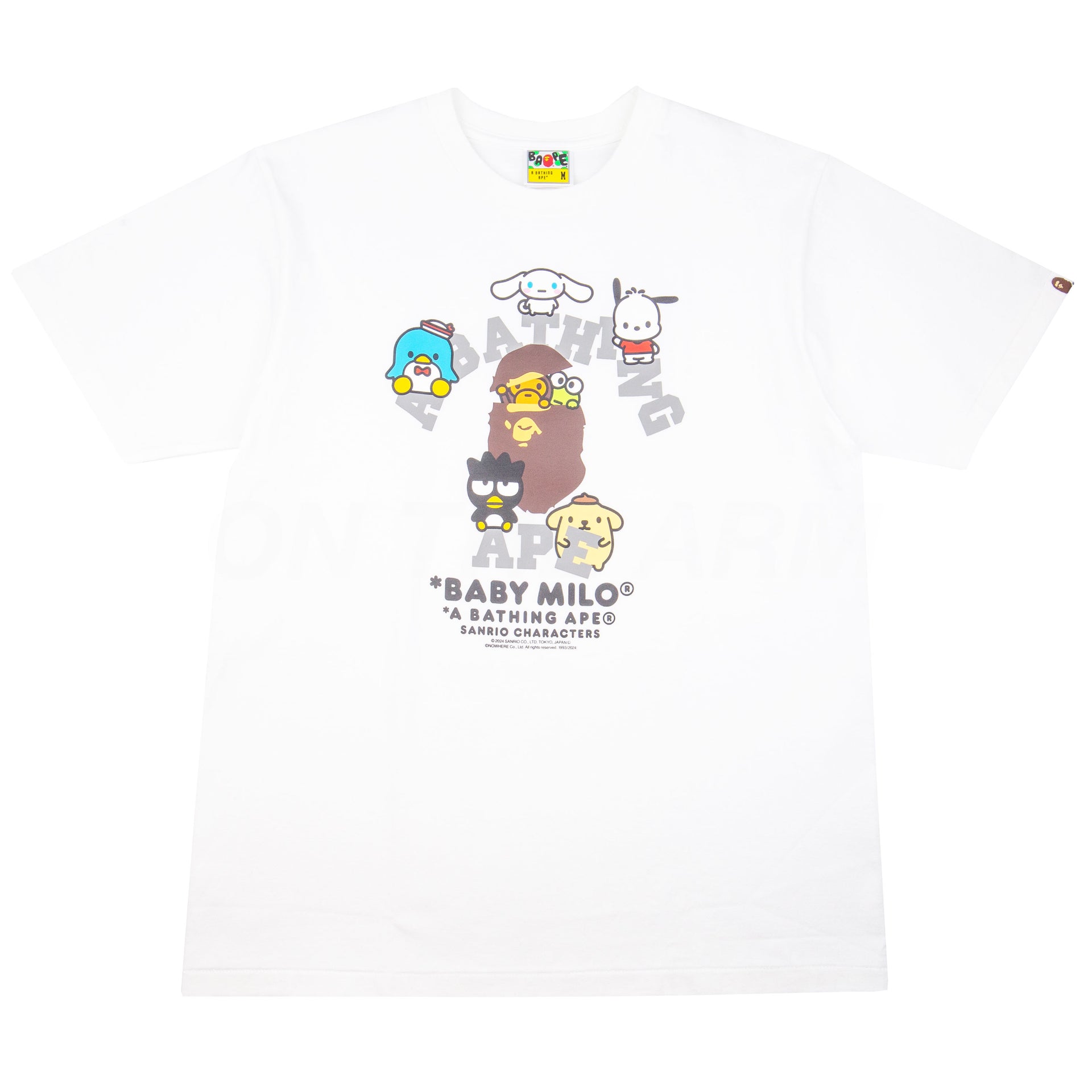 Bape White Sanrio Characters College Tee