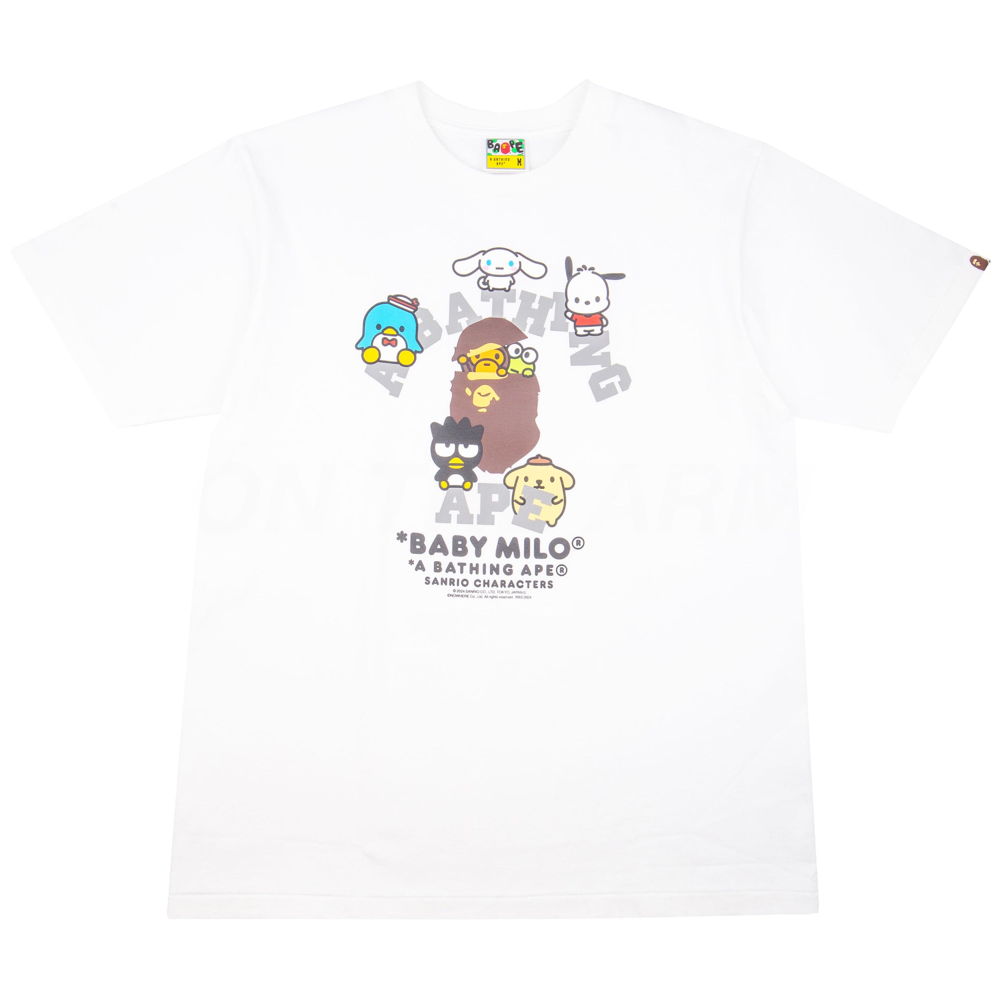 Bape White Sanrio Characters College Tee