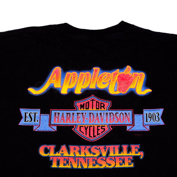 Vintage Black Harley Davidson Santa Claus Tee (1996)