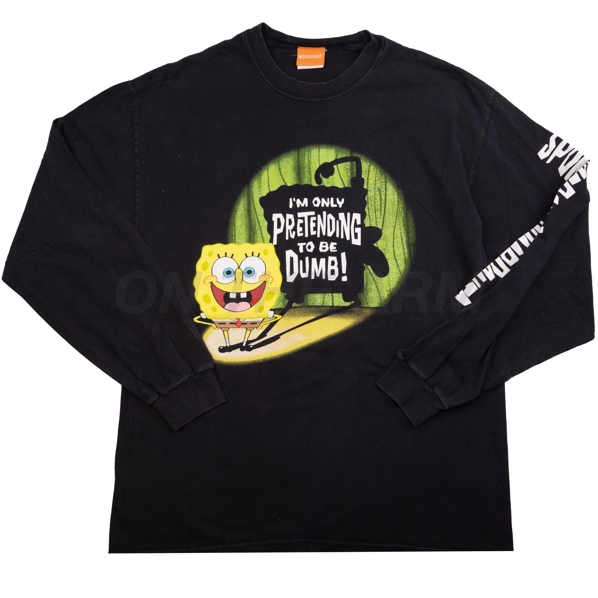 Vintage Black Spongebob Pretending To Be Dumb L/S (2000's)