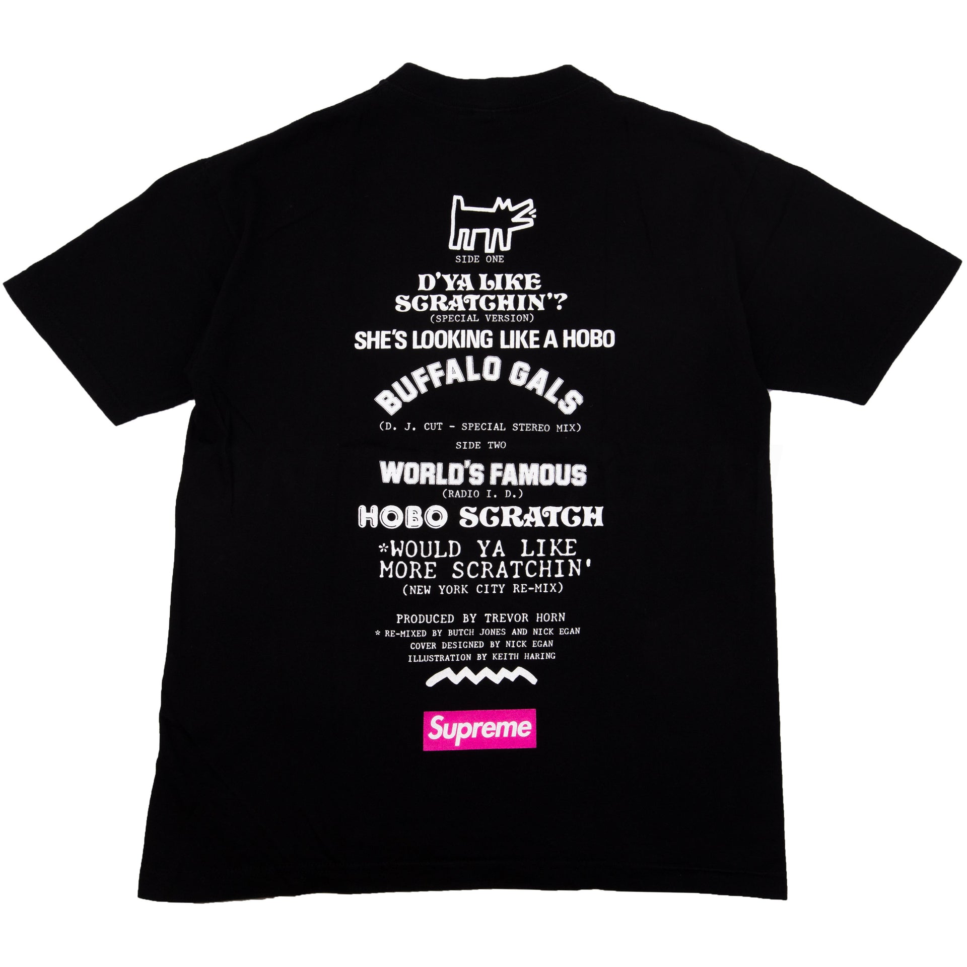 Supreme Black Malcolm Mclaren Keith Haring D'Ya Like Scratchin Tee PRE-OWNED