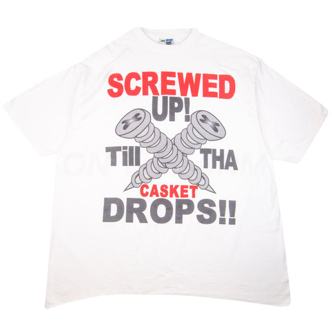 Screwed Up Till Tha Casket Drop White Tee PRE-OWNED